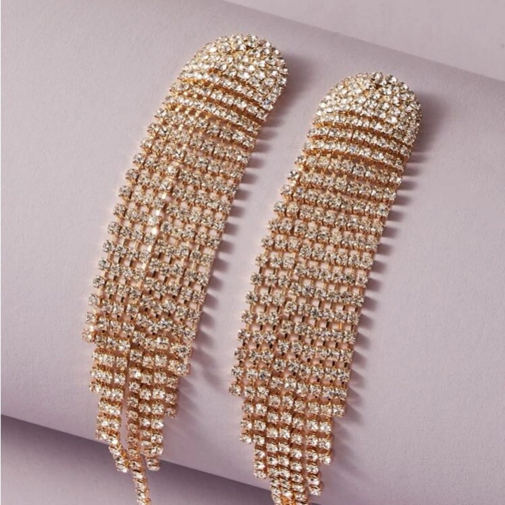 🆕 Rhinestone Tassel Earrings!!! Brand new… Great gift idea 🎁